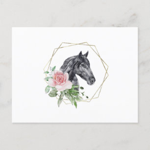 Postal Caballo de flores acuáticas