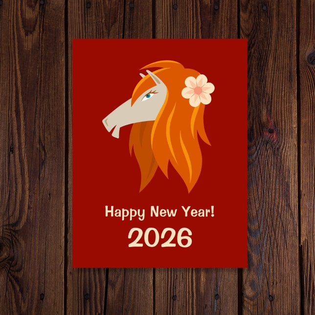 Postal Caballo de incendio de Año Nuevo chino 2026 Zodiac (Subido por el creador)