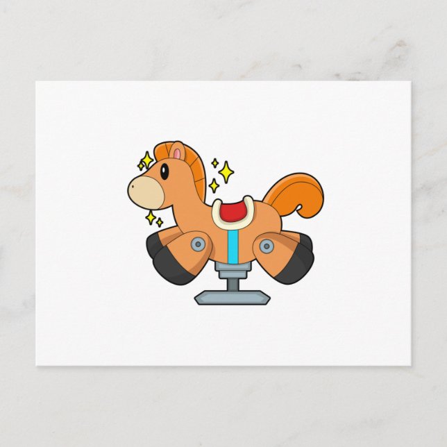 Postal Caballo de juguete (Anverso)