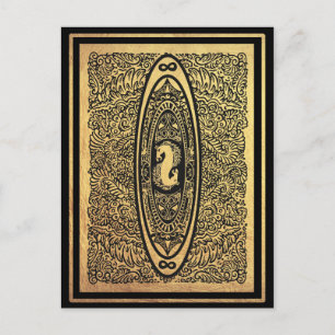 Postal Caballo de mar dorado Mandala - Diseño infinito or