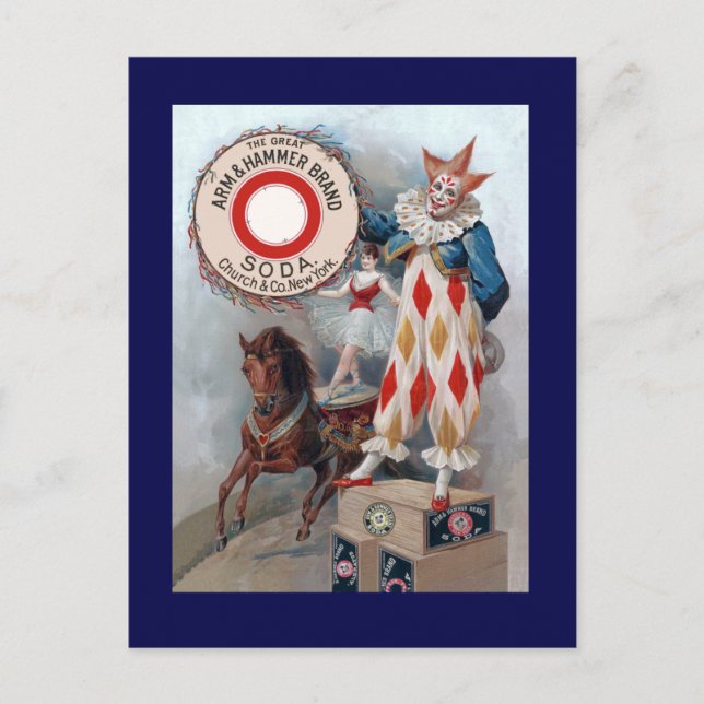 Postal Caballo de muñeca de payaso (Anverso)