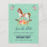 Caballo de Rockefeller con Florals Save the Date