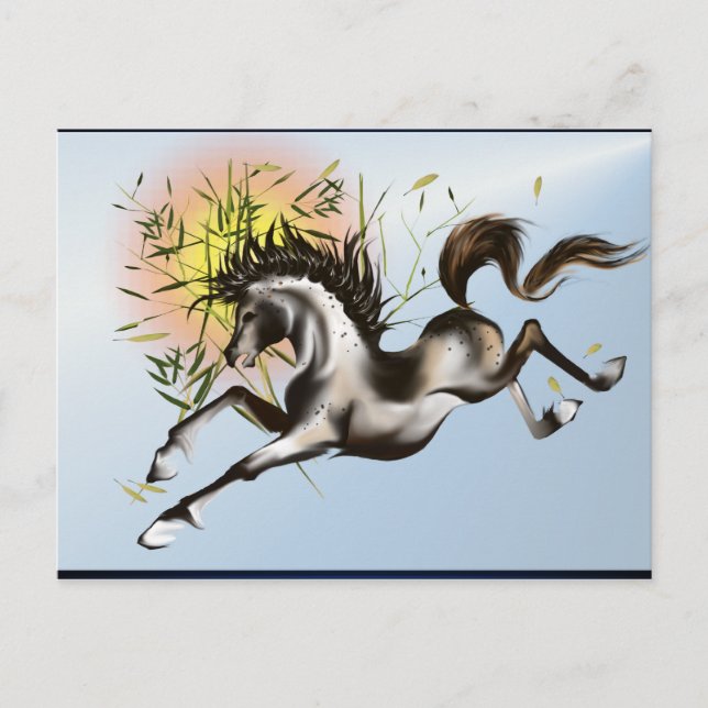 Postal Caballo de Runnung-Postcard (Anverso)