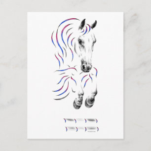 Postal Caballo de Salto Elegante