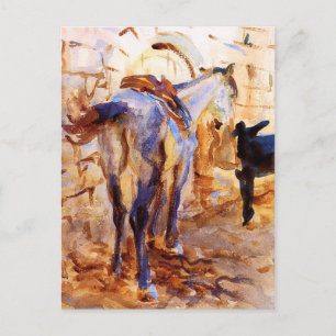 Postal Caballo de Silla, Palestina por John Singer Sargen