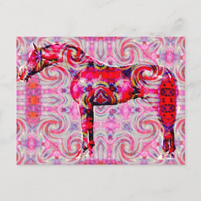 Postal caballo de un color diferente (Anverso)
