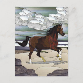 Postal Caballo de vidrio manchado