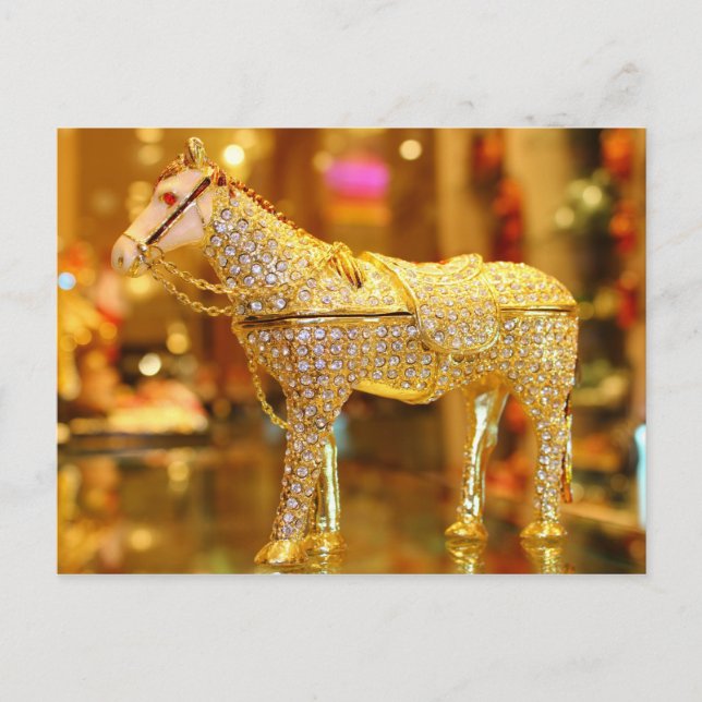 Postal Caballo dorado (Anverso)