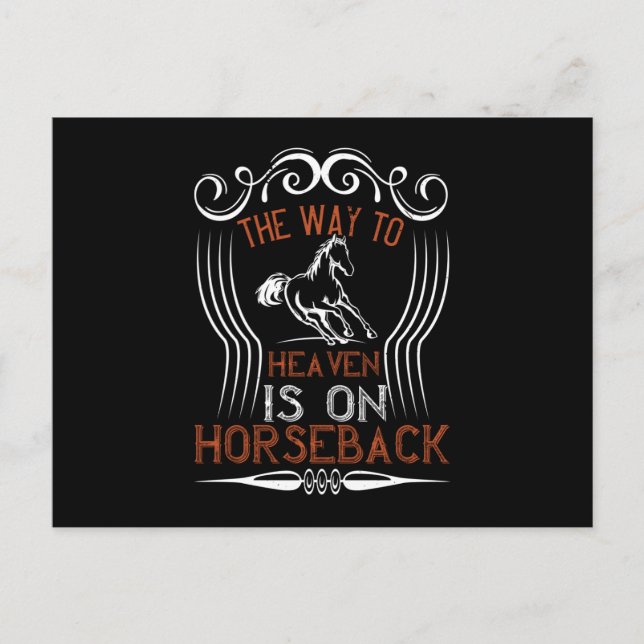 Postal Caballo - El Camino Al Cielo Está A Caballo (Anverso)