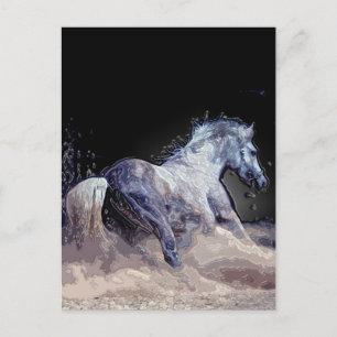 Postal Caballo en Acción