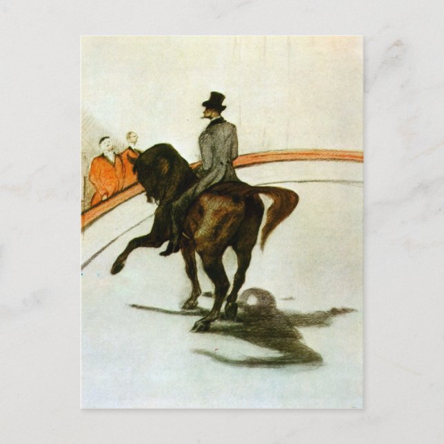 Postal Caballo en el anillo de Toulouse-Lautrec (Anverso)
