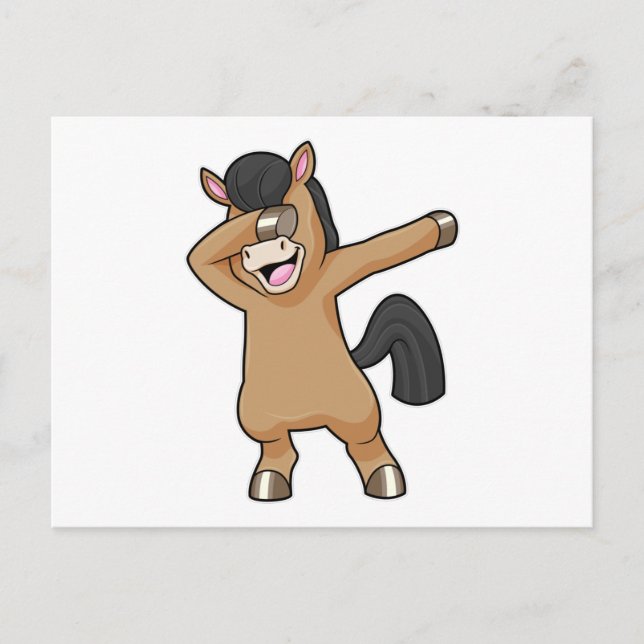 Postal Caballo en Hip Hop Dance Dab (Anverso)