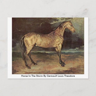 Postal Caballo En La Tormenta Por Gericault Louis Theodor