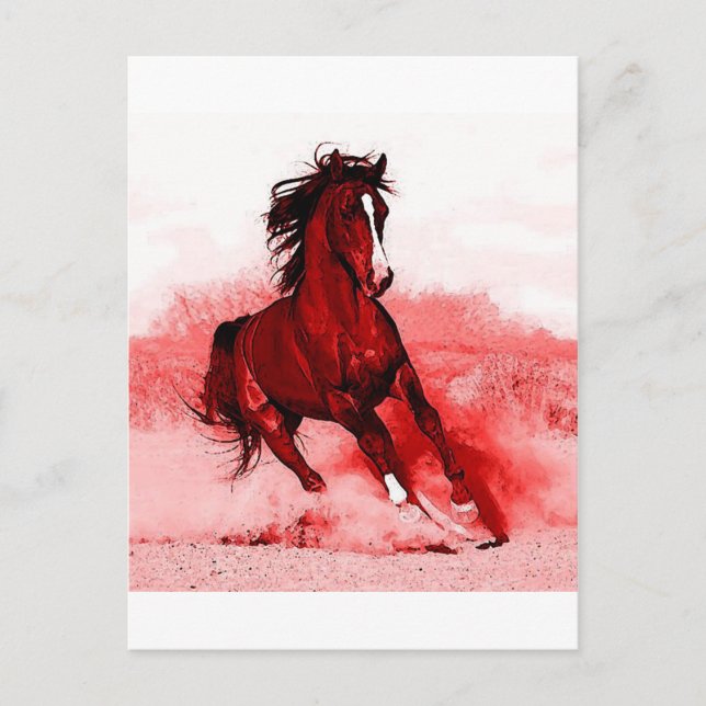 Postal Caballo en marcha (Anverso)
