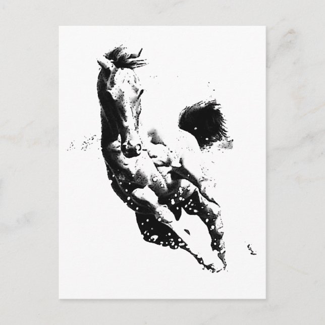 Postal Caballo en marcha (Anverso)