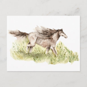 Postal Caballo en marcha