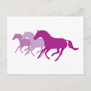 Postal Caballo en marcha (púrpura)