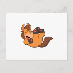 Postal Caballo en Risa