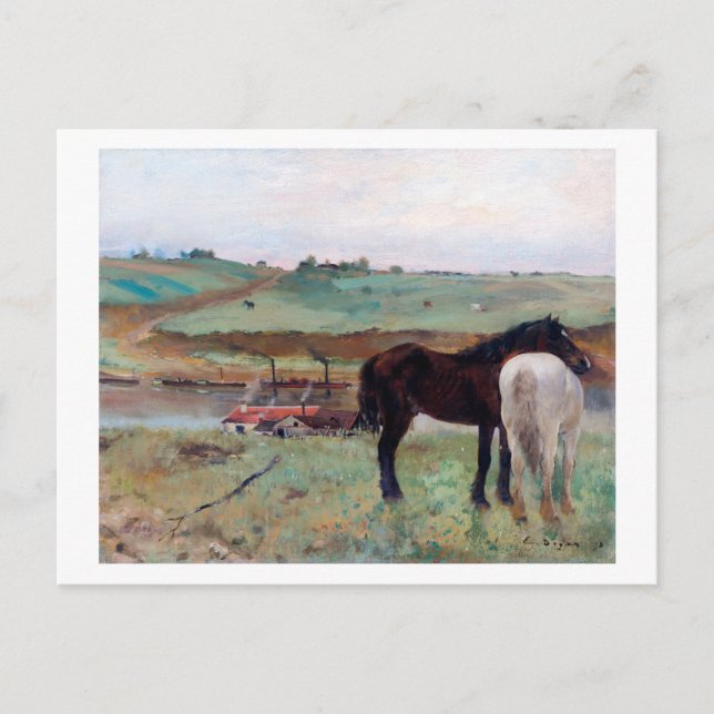 Postal Caballo en una pradera, Edgar Degas (Anverso)
