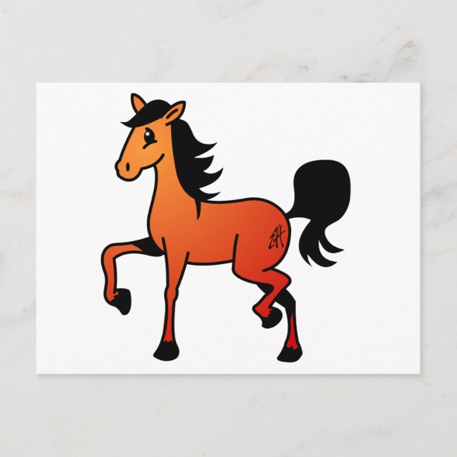 Postal Caballo feliz (Anverso)