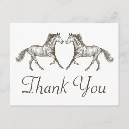 Postal Caballo Gracias País Boda Occidental Rústico