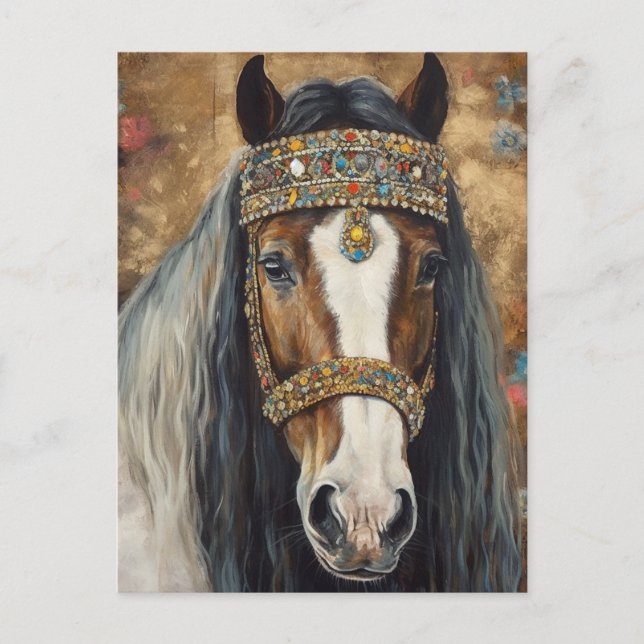 Postal Caballo Gypsy Vanner (Anverso)