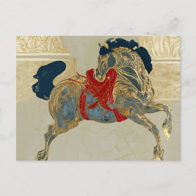 Postal Caballo Imperial Dorado (Anverso)