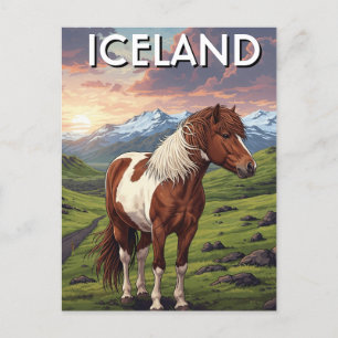 Postal Caballo islandés en Islandia viaja