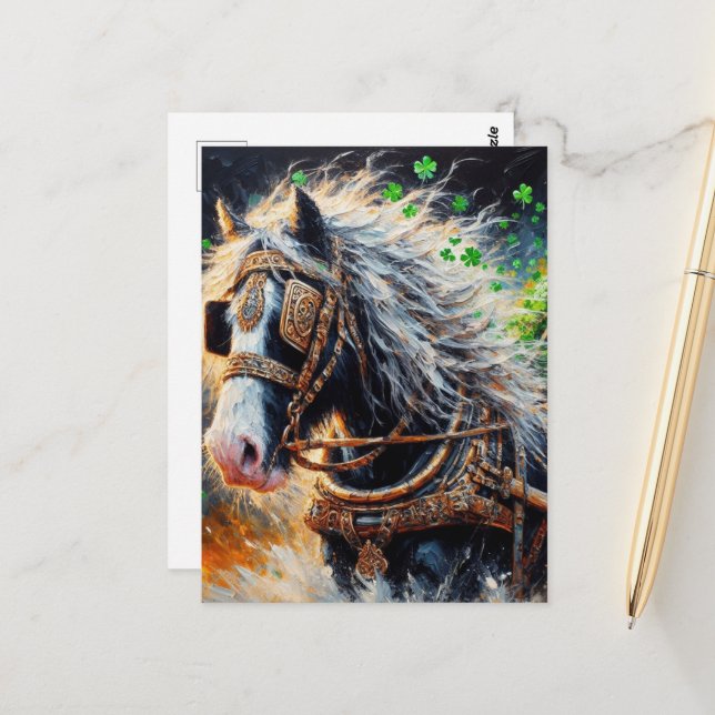 Postal Caballo lanzando una carga de piedras preciosas (Anverso/Reverso In Situ)