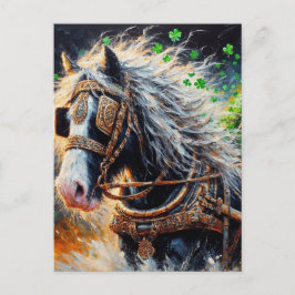 Postal Caballo lanzando una carga de piedras preciosas