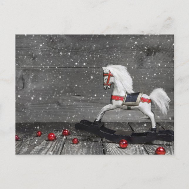 Postal Caballo mecedora decorativo (Anverso)