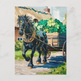 Postal Caballo negro lanzando una carga de piedras precio