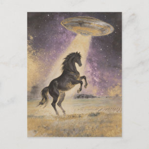 Postal Caballo Negro y OVNI