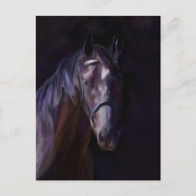 Postal Caballo oscuro (Anverso)