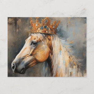 Postal Caballo Palomino con corona