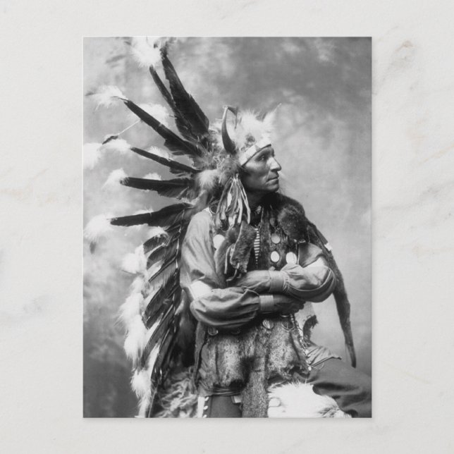 Postal Caballo pequeño, Oglala Sioux, años 1890 (Anverso)