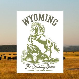Postal Caballo que se encabrita del estado de Wyoming Equ