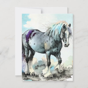Postal Caballo Shire Acuarela
