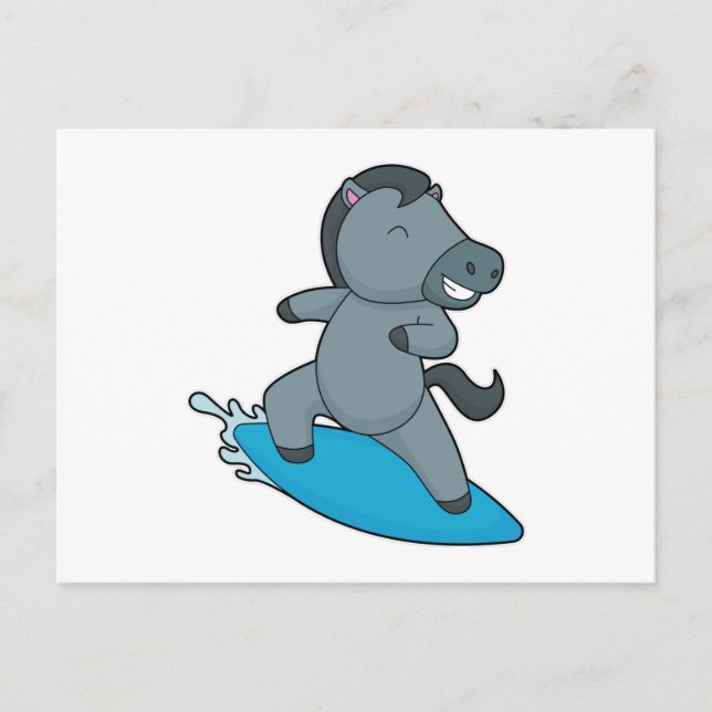 Postal Caballo Surfista Deportes (Anverso)