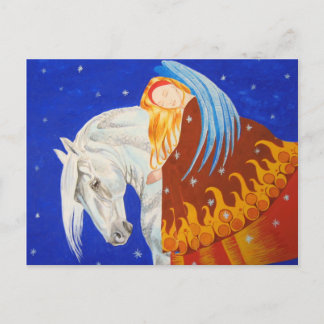 Postal Caballo y ángel