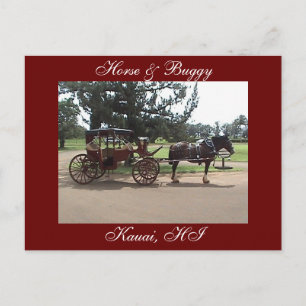 Postal Caballo y buggy, Kauai, HI