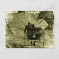 Caballo y buggy Sepia Grunge