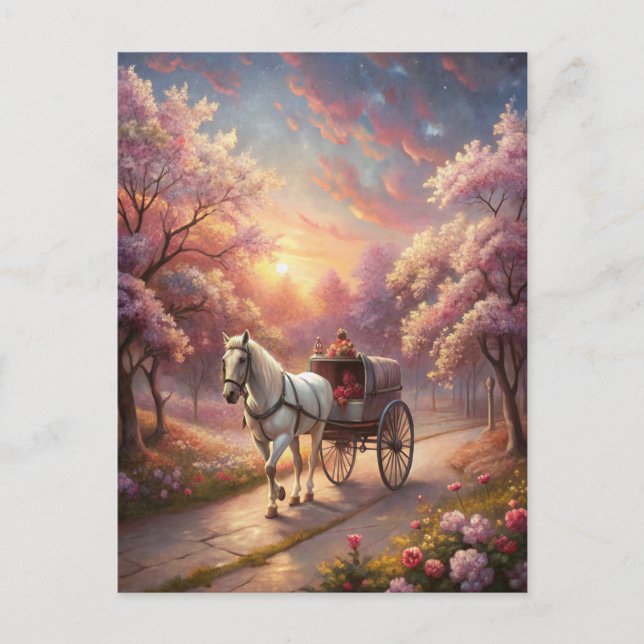 Postal Caballo y carreta (Anverso)