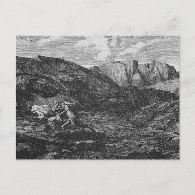 Postal Caballo y jinete (Anverso)