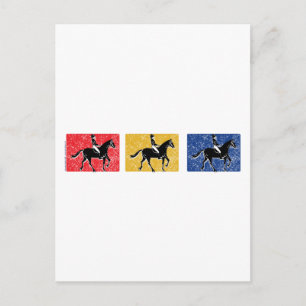 Postal Caballo y jinete ingleses