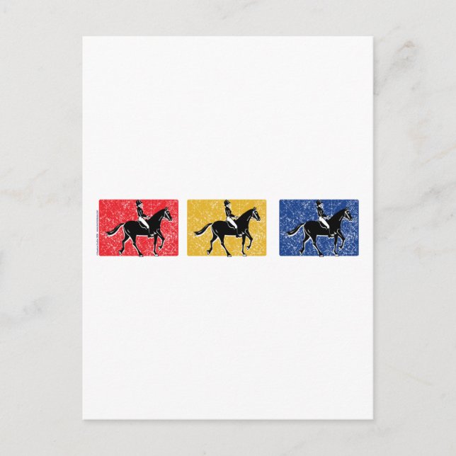 Postal Caballo y jinete ingleses (Anverso)