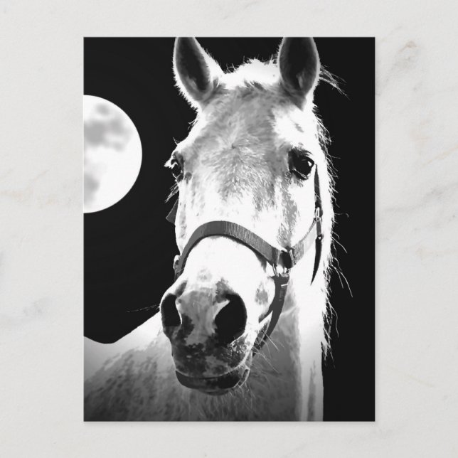 Postal Caballo y luna (Anverso)