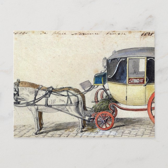 Postal Caballo y transporte, 1825 (Anverso)