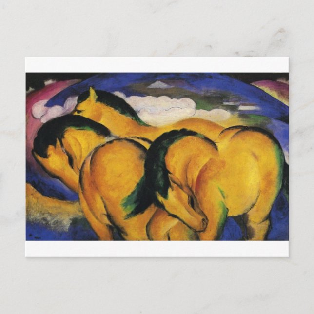 Postal Caballos Amarillos pequeños de Franz Marc (Anverso)