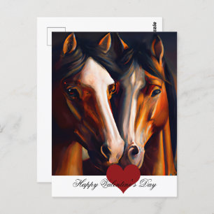 Postal Caballos amorosos valentina